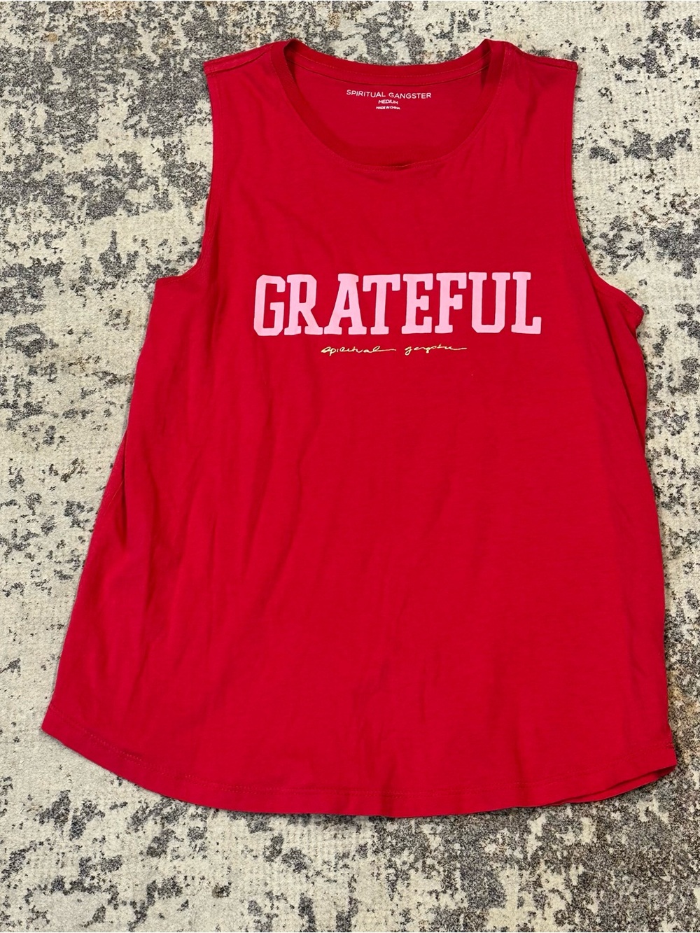 EUC Spiritual Gangster Grateful Fuchsia Pink Muscle Tank Top—Medium